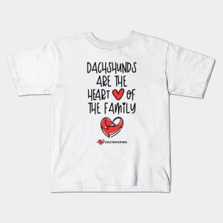 Dachshunds Are The Heart Of The Family Kids T-Shirt